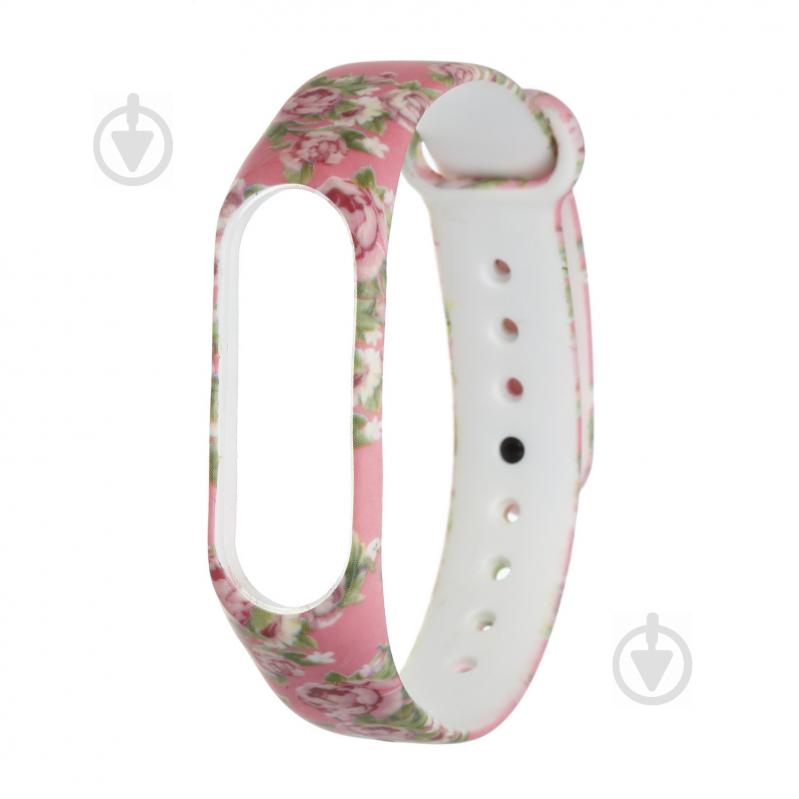 Ремешок для фитнес-браслета Armorstandart для Xiaomi Mi Band 4/3 Pink Flowers (ARM55639) 55639 - фото 1