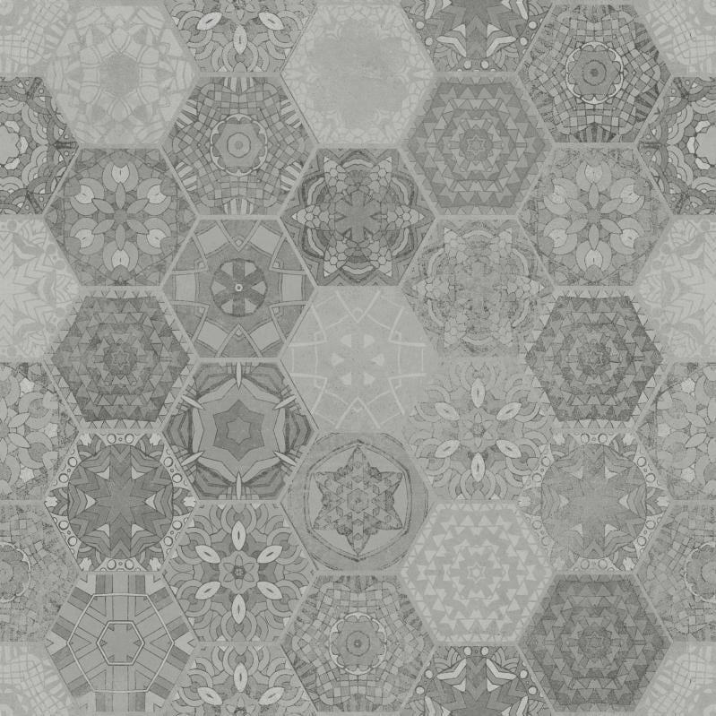 Плитка Stargres Patchwork Нexagon Grey Rett 60x60 см - фото 2