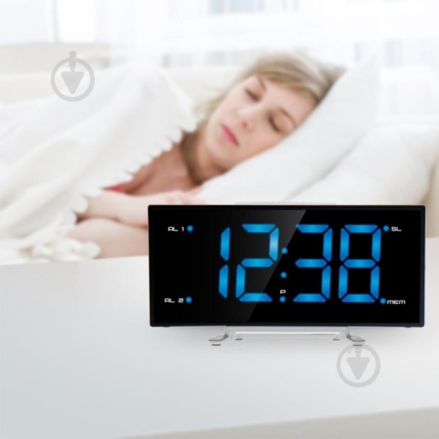 Годинник настільний WT460 Blue LED Black/Silver Technoline - фото 5 Годинник настільний WT460 Blue LED Black/Silver Technoline - фото 5