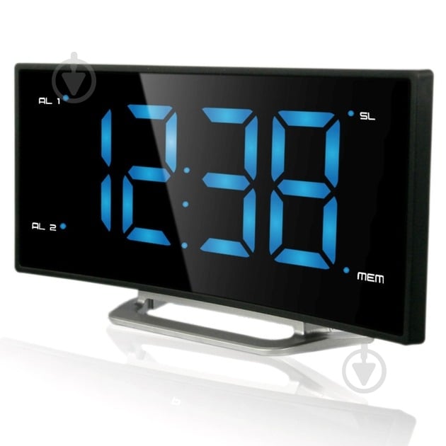 Годинник настільний WT460 Blue LED Black/Silver Technoline - фото 2 Годинник настільний WT460 Blue LED Black/Silver Technoline - фото 2