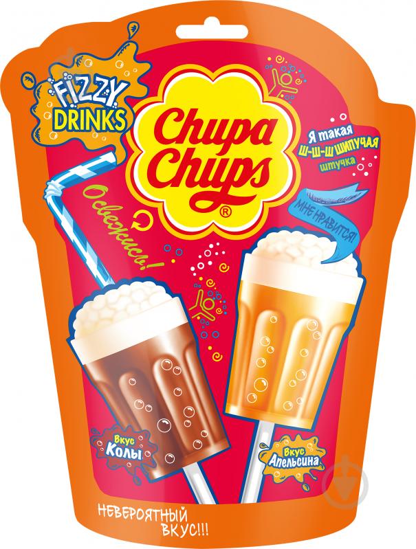 Карамель льодяникова PERFETTI карамель-шипучка Chupa Chups Fizzy Drink 7*15 г - фото 1