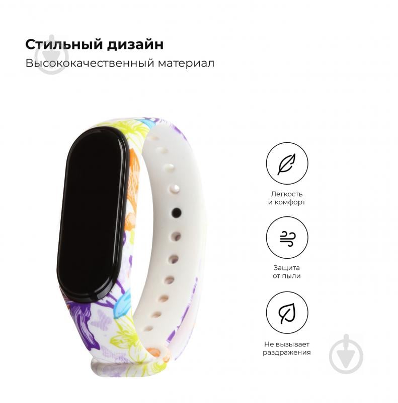 Ремешок для фитнес-браслета Armorstandart для Xiaomi Mi Band 4/3 Violet Flower (ARM52068) 52068 - фото 2