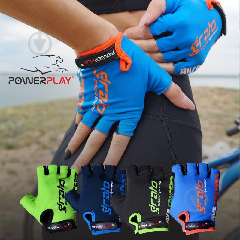 Велоперчатки PowerPlay 5029G M голубой - фото 6 Велоперчатки PowerPlay 5029G M голубой - фото 6