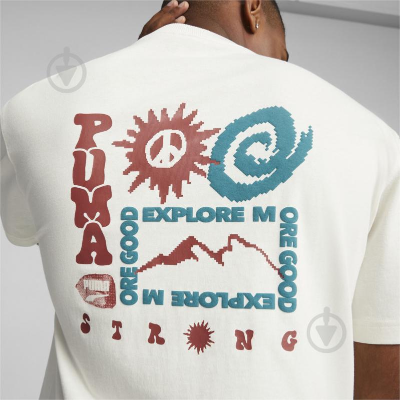 Футболка Puma Downtown Graphic Tee 62298465 р.M бежевий - фото 4