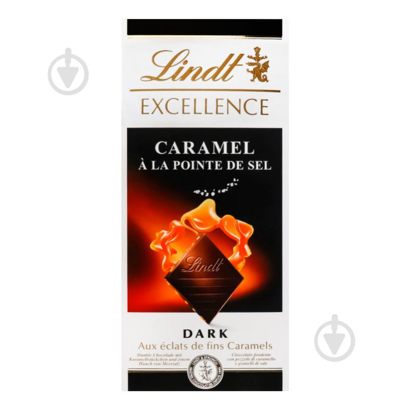 Чорний шоколад LINDT карамель з сілью 100 г Excellence - фото 1
