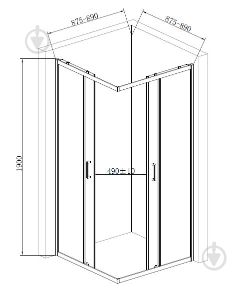 Душове огородження Mixxen Bern 900x900x1900 MXOB0633BL - фото 2