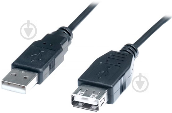 Кабель REAL-EL USB type A – USB type A 3 м чорний - фото 1