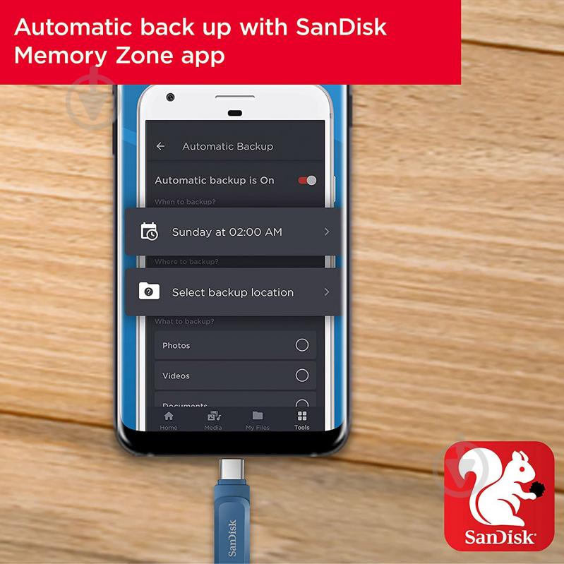 Флешпам'ять USB SanDisk Dual Drive Go 128 ГБ USB 3.1 USB Type-C blue (SDDDC3-128G-G46NB) - фото 6