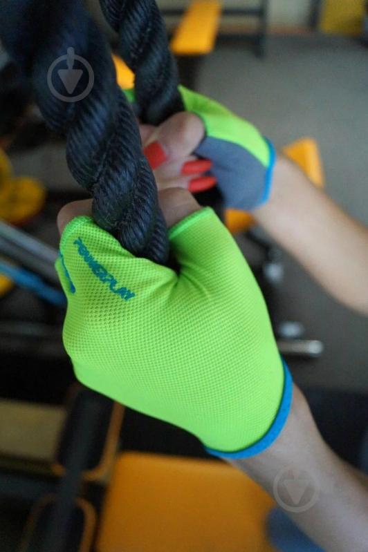 Перчатки для фитнеса PowerPlay PP_03-418 р. M серо-зеленый - фото 6