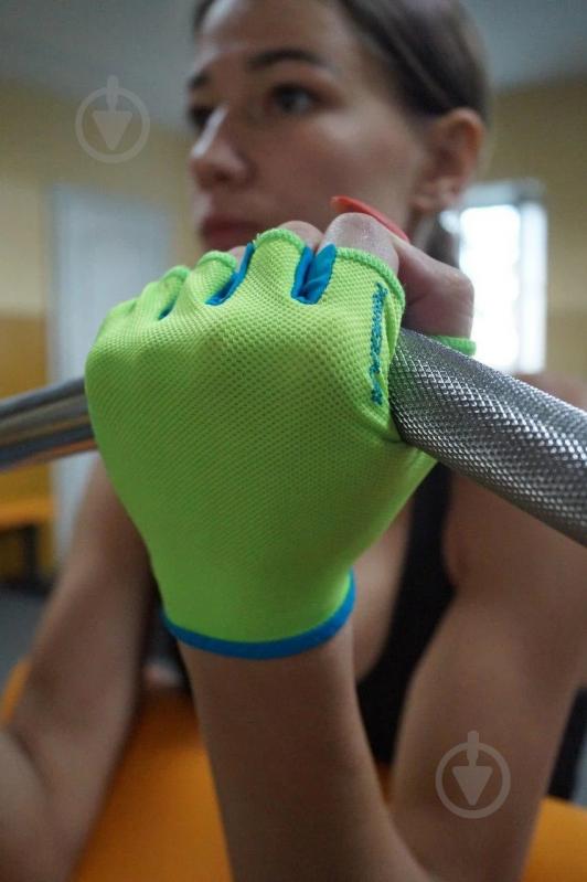 Перчатки для фитнеса PowerPlay PP_03-418 р. M серо-зеленый - фото 8