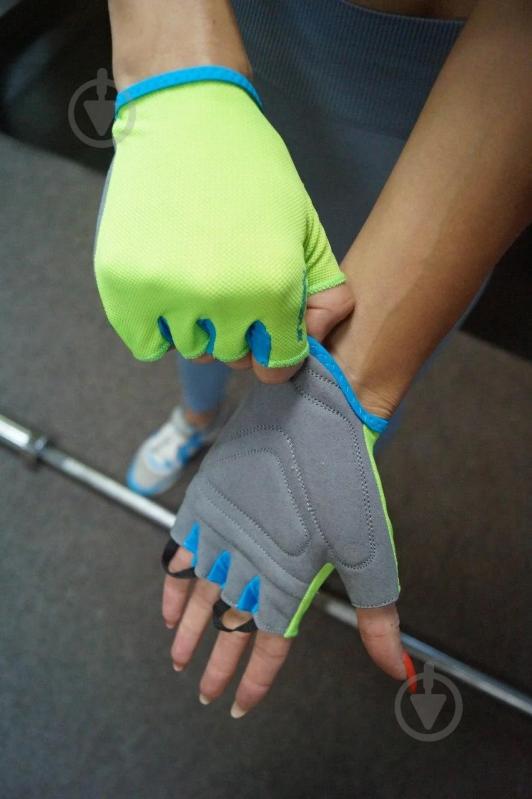 Перчатки для фитнеса PowerPlay PP_03-418 р. M серо-зеленый - фото 7