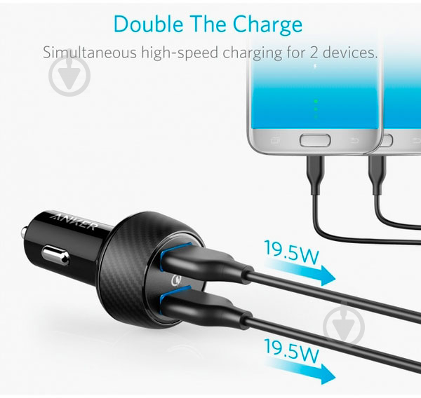 Автомобильное зарядное устройство Anker PowerDrive - 2 Quick Charge 3.0 Ports V3 - фото 6