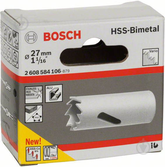 Коронка Bosch Standart HSS Bi-metal 27 мм 2608584106 - фото 2