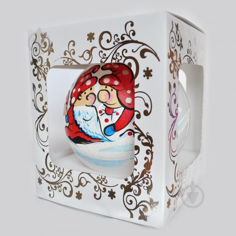 Куля ялинкова Гноми d 100 мм білий 4820001025262 - фото 3 Куля ялинкова Гноми d 100 мм білий 4820001025262 - фото 3