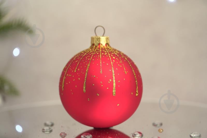 Куля ялинкова Блискуча мішура d 85 мм червоний 4820001154566 - фото 1