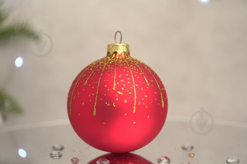 Куля ялинкова Блискуча мішура d 85 мм червоний 4820001154566 - фото 3