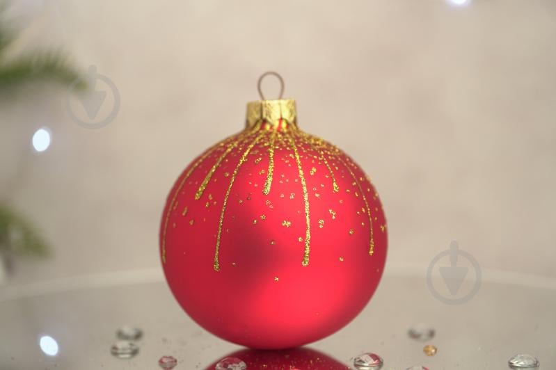 Куля ялинкова Блискуча мішура d 85 мм червоний 4820001154566 - фото 4