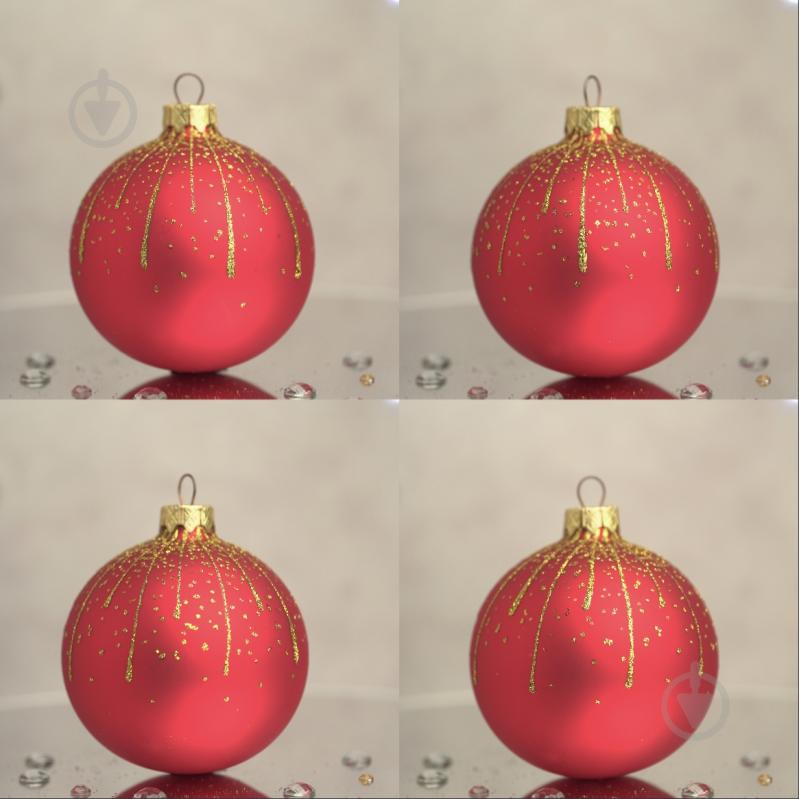 Куля ялинкова Блискуча мішура d 85 мм червоний 4820001154566 - фото 5