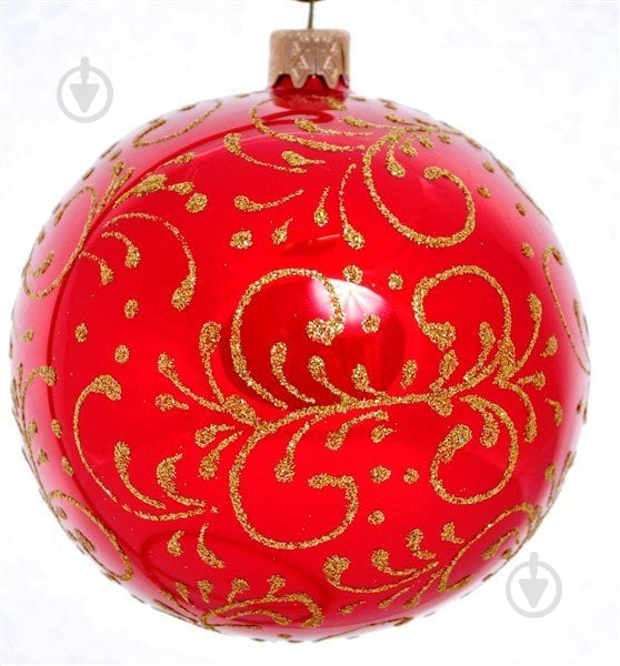 Куля ялинкова Тичинковий візерунок d 85 мм червоний 4820001017748 - фото 1 Куля ялинкова Тичинковий візерунок d 85 мм червоний 4820001017748 - фото 1