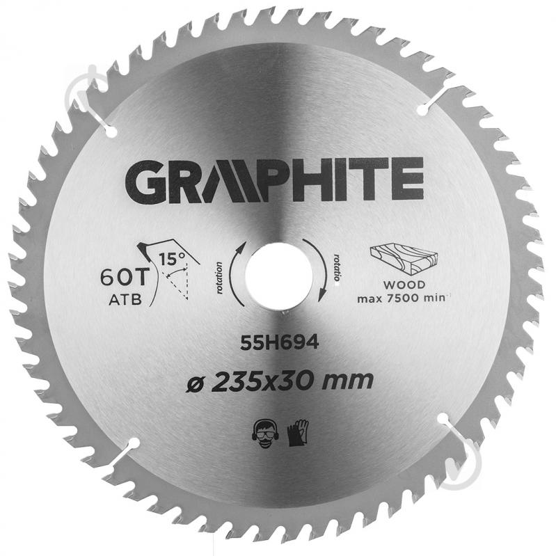 Пильный диск GRAPHITE 235x30x2 Z60 55H694 - фото 1