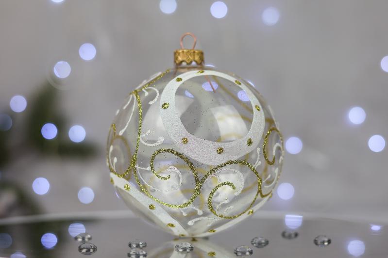 Куля ялинкова Чотири кола геометрія d 100 мм прозорий 4820001024074 - фото 1 Куля ялинкова Чотири кола геометрія d 100 мм прозорий 4820001024074 - фото 1