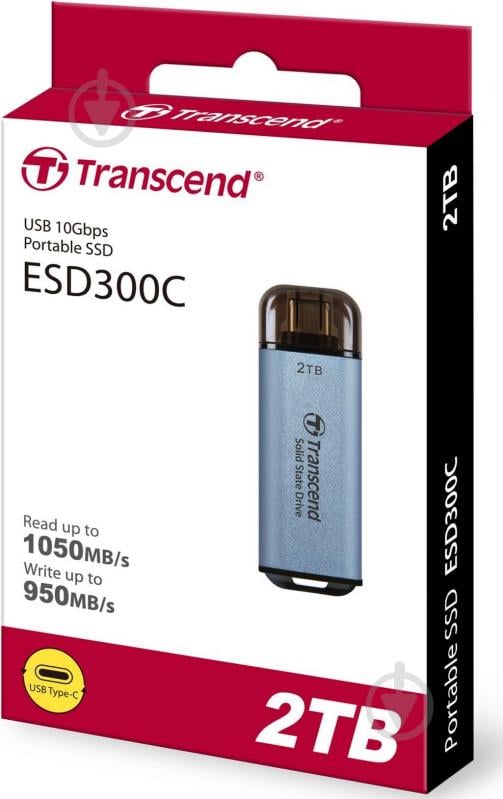 SSD-накопичувач Transcend USB 3.1 Gen 2 Type-C ESD300 2000GB Portable USB Type-C 3D NAND (TS2TESD300C) - фото 7