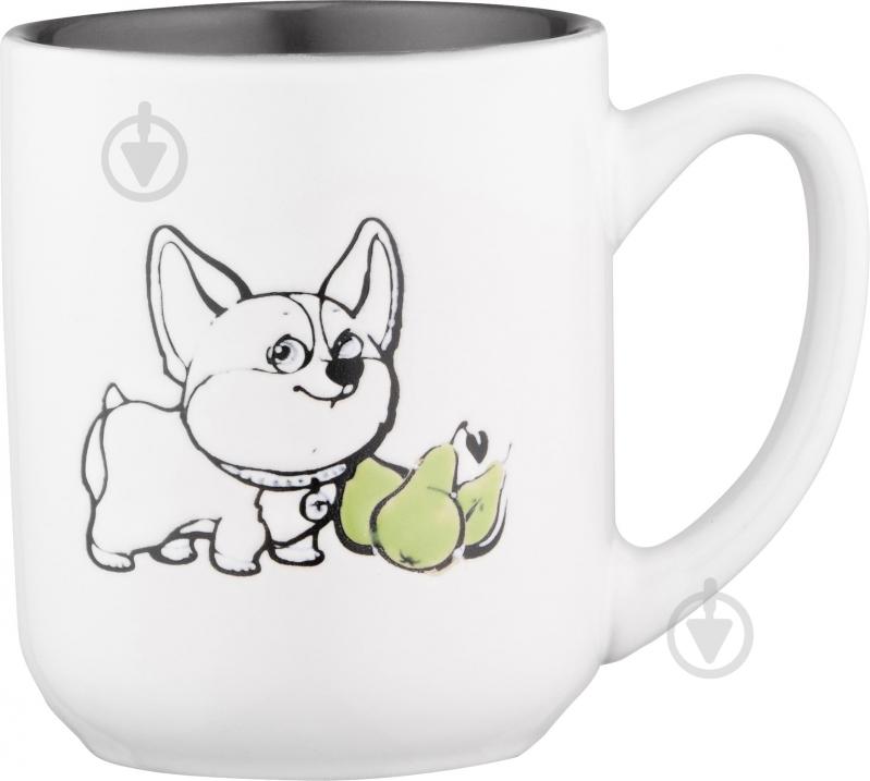 Чашка ARDESTO Corgi 380 мл бело-серая AR3054 - фото 1