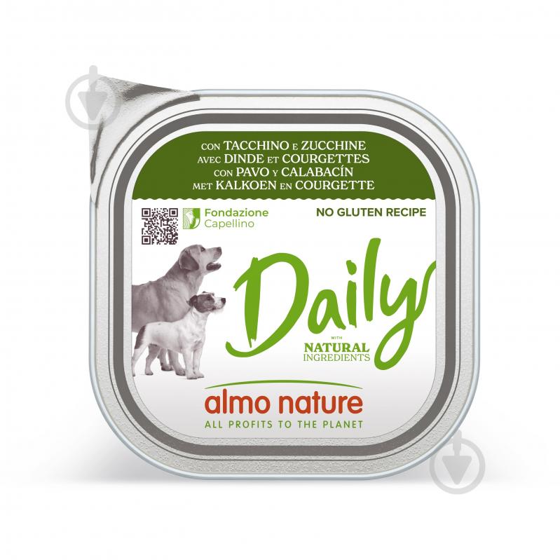 Паштет консервований для усіх порід Almo Nature Daily Dog з індичкою 300 г - фото 1