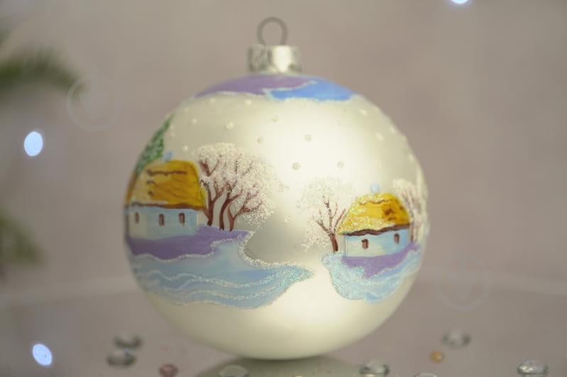 Куля ялинкова Засніжене село d 100 мм білий 4820001154962 - фото 3 Куля ялинкова Засніжене село d 100 мм білий 4820001154962 - фото 3