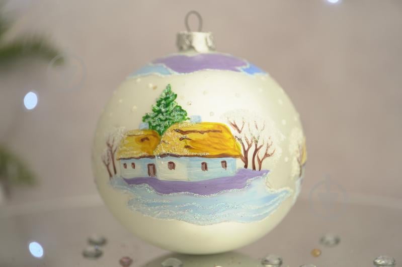 Куля ялинкова Засніжене село d 100 мм білий 4820001154962 - фото 4 Куля ялинкова Засніжене село d 100 мм білий 4820001154962 - фото 4