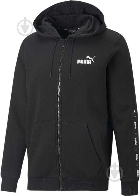 Джемпер Puma ESS+ TAPE FULL-ZIP HOODIE FL 67027001 р.XL черный - фото 1