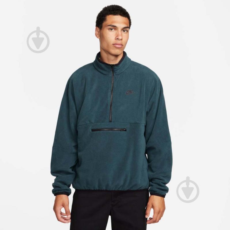 Джемпер Nike M NK CLUB+ PLR LS HZ TOP DX0525-328 р.L зеленый - фото 1