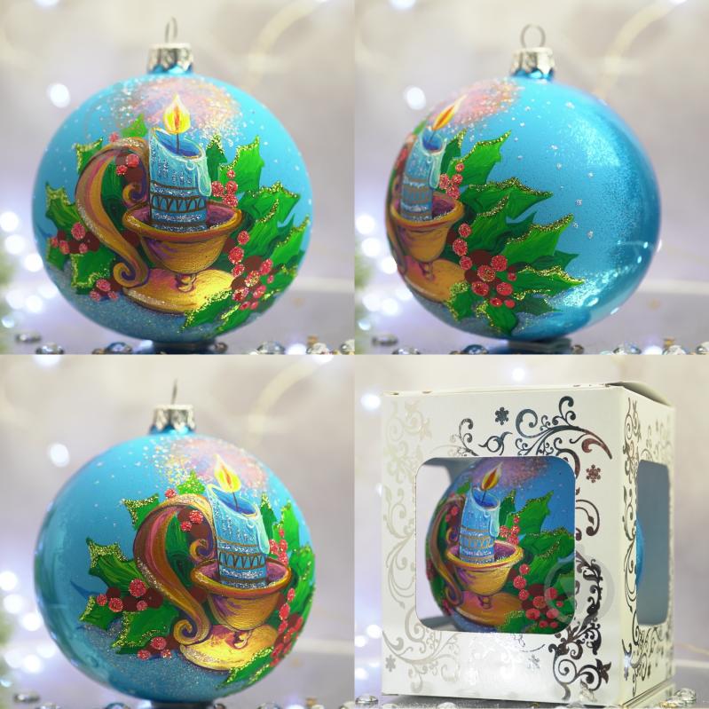 Куля ялинкова Свічка d 100 мм блакитний 4820001106909 - фото 5 Куля ялинкова Свічка d 100 мм блакитний 4820001106909 - фото 5