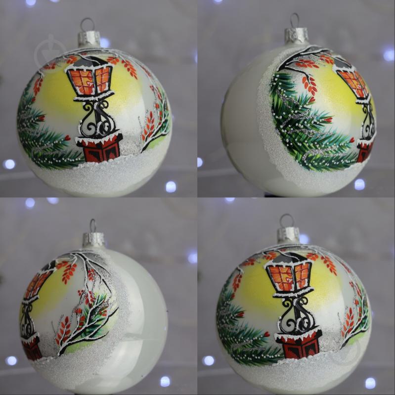 Куля ялинкова Новорічний ліхтар d 100 мм білий 4820001112795 - фото 4 Куля ялинкова Новорічний ліхтар d 100 мм білий 4820001112795 - фото 4