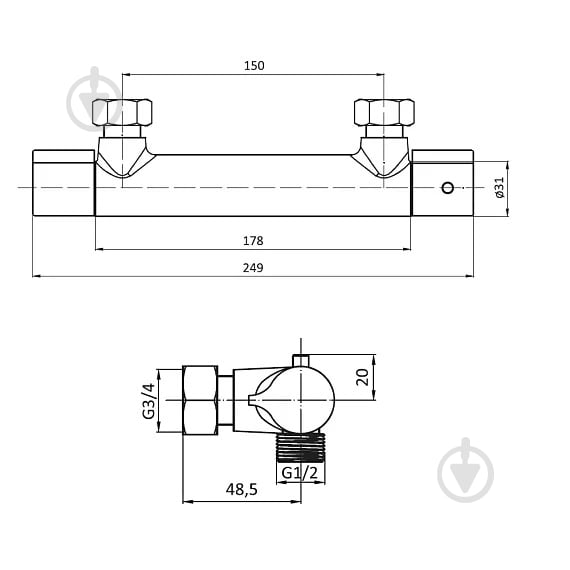 Термостат для душа Damixa Jupiter хром 776000000 - фото 4