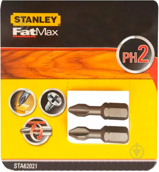 Набор бит Stanley Phillips Ph2 L= 25 мм 2 шт. STA62021 - фото 2