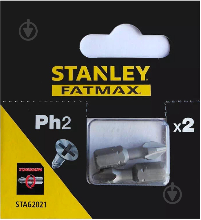 Набор бит Stanley Phillips Ph2 L= 25 мм 2 шт. STA62021 - фото 1