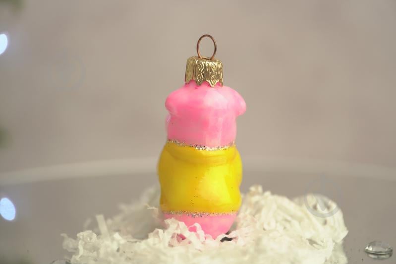 Іграшка на ялинку Новорічна свинка 7 см рожевий - фото 3 Іграшка на ялинку Новорічна свинка 7 см рожевий - фото 3