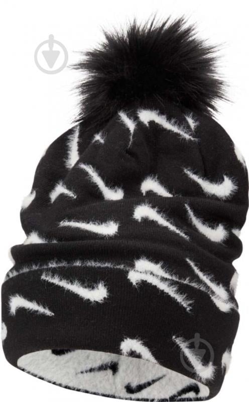 Шапка Nike K NK PEAK BEANIE POM FJ6306-010 р.one size черный - фото 2