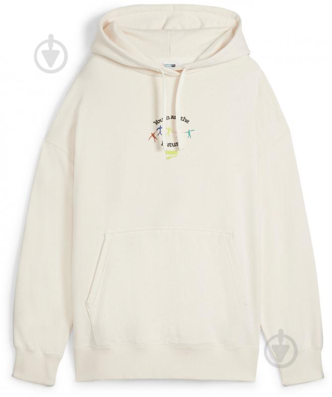 Джемпер Puma DOWNTOWN OVERSIZED GRAPHIC HOODIE TR 62435799 р.S бежевый - фото 2