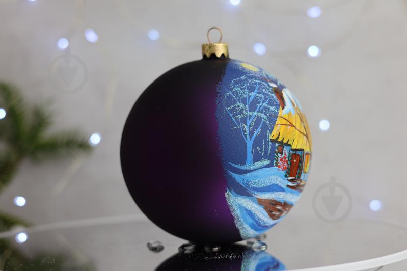 Куля ялинкова Ніч в українському селі d 120 мм синій 4820001112368 - фото 3 Куля ялинкова Ніч в українському селі d 120 мм синій 4820001112368 - фото 3