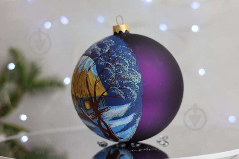 Куля ялинкова Ніч в українському селі d 120 мм синій 4820001112368 - фото 5 Куля ялинкова Ніч в українському селі d 120 мм синій 4820001112368 - фото 5