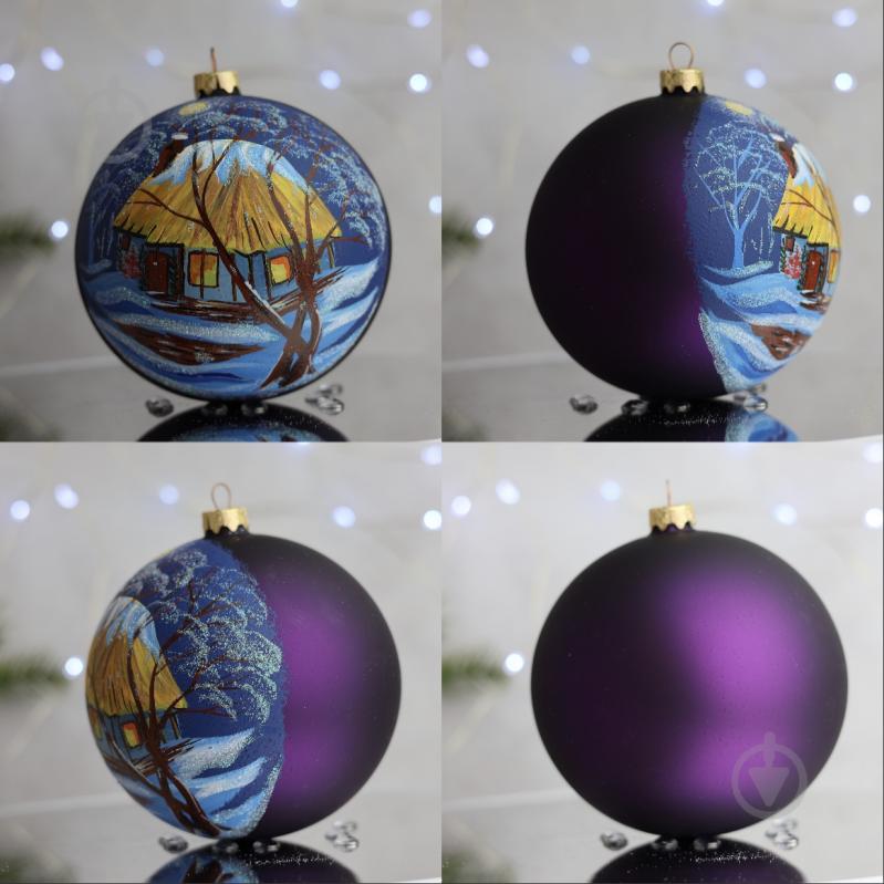 Куля ялинкова Ніч в українському селі d 120 мм синій 4820001112368 - фото 6 Куля ялинкова Ніч в українському селі d 120 мм синій 4820001112368 - фото 6