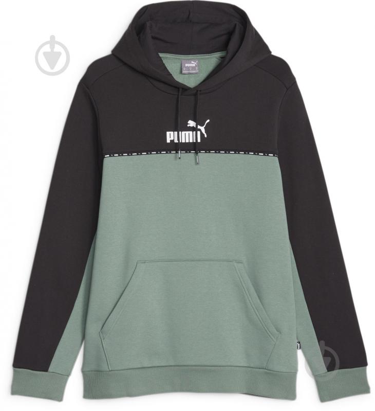 Джемпер Puma ESS BLOCK X TAPE HOODIE FL 67334244 р.M зелений - фото 1