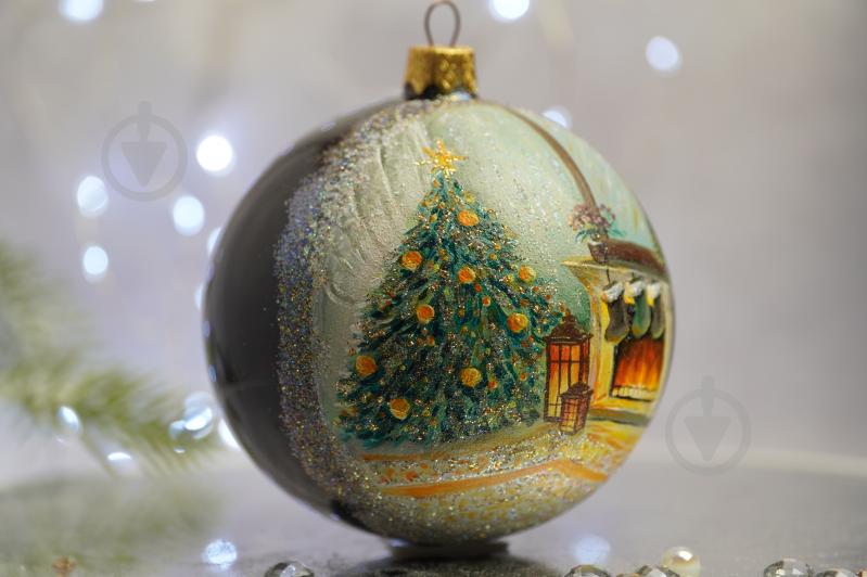 Куля ялинкова Новорічний камін d 100 мм чорний 4820001112573 - фото 2 Куля ялинкова Новорічний камін d 100 мм чорний 4820001112573 - фото 2