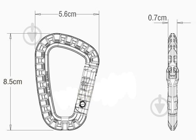 Карабин тактический D-образный пластиковый 56х86 мм койот. пластик 1 шт. - фото 4