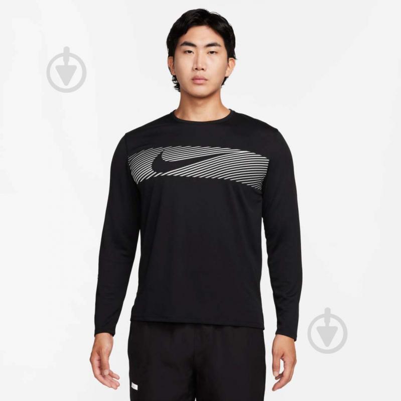 Футболка Nike M NK DF UV MILER TOP LS FLASH FB8552-010 р.M чорний - фото 1