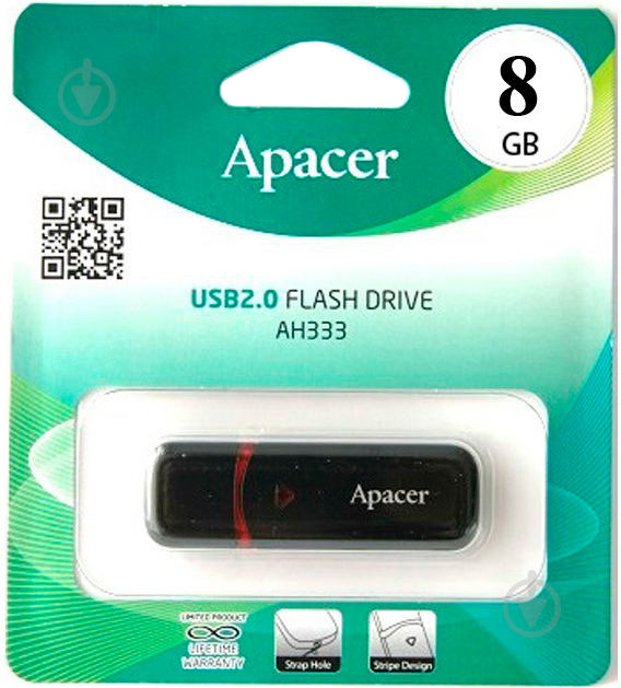 Флеш-пам'ять Apacer AH333 8 ГБ USB 2.0 black (AP8GAH333B-1) - фото 4