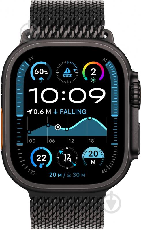 Ремешок Apple 49mm Black Titanium Milanese Loop - Large (MXKH3ZM/A) - фото 3