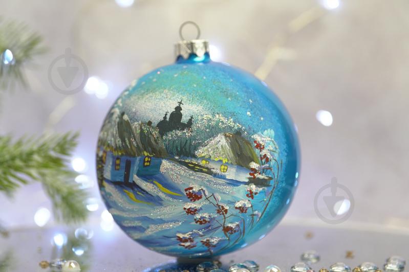 Куля ялинкова Околиця села d 100 мм блакитний 4820001106916 - фото 3